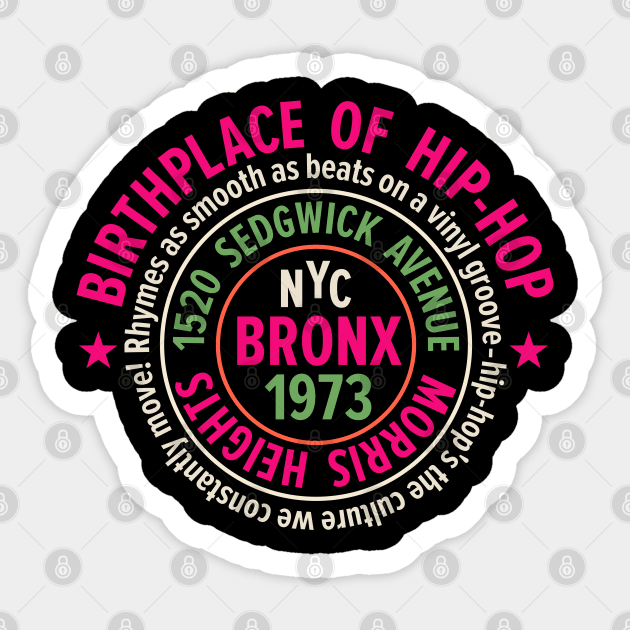 Bronx Hip-Hop - Celebrating 50 Years of Rhymes and Rhythms Sticker by Boogosh